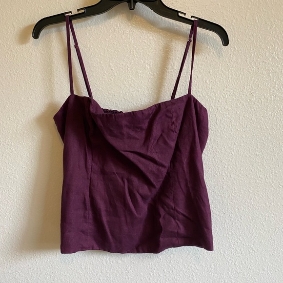 Reformation Overland plum linen top - Picture 7 of 12